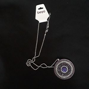 NWT!! Silver and purple Beya necklace